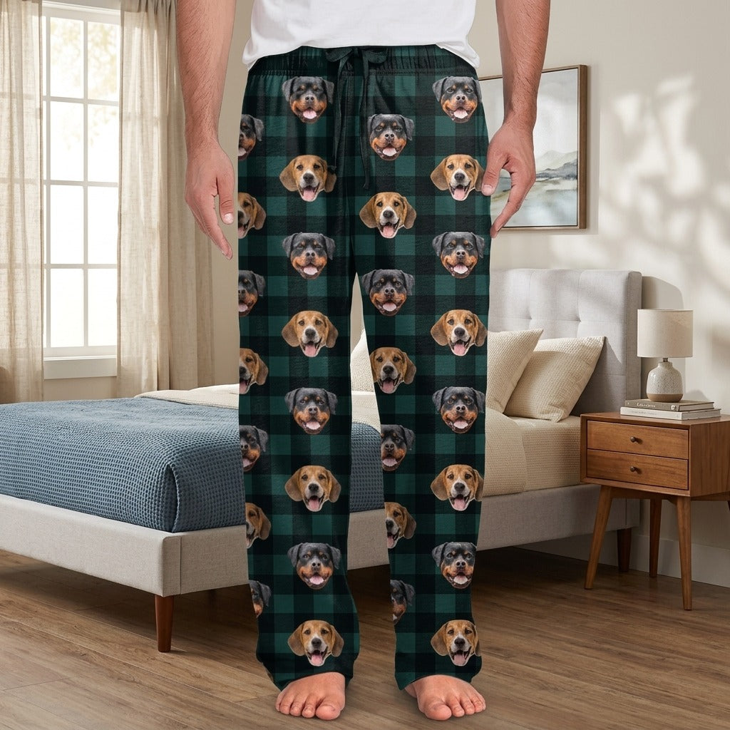 Custom Photo With Christmas Pattern Dog Cat Man's Pants