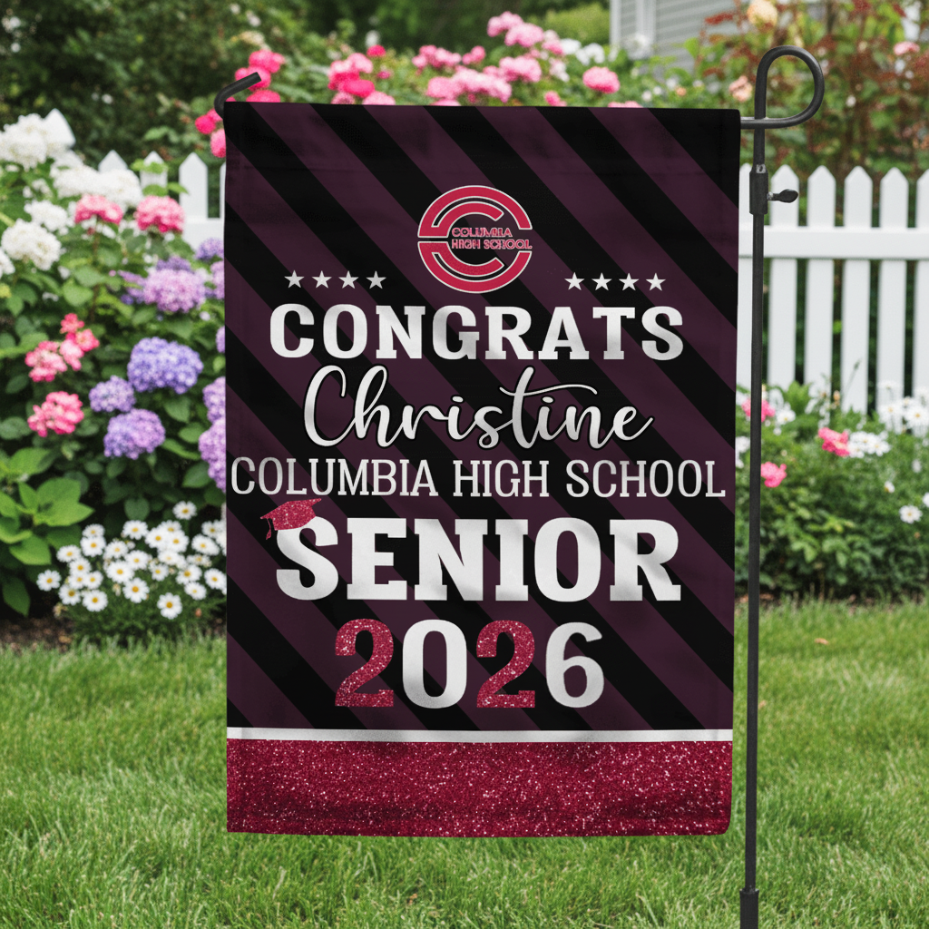 Upload School Logo Class of 2025 Graduation Garden Flag N304