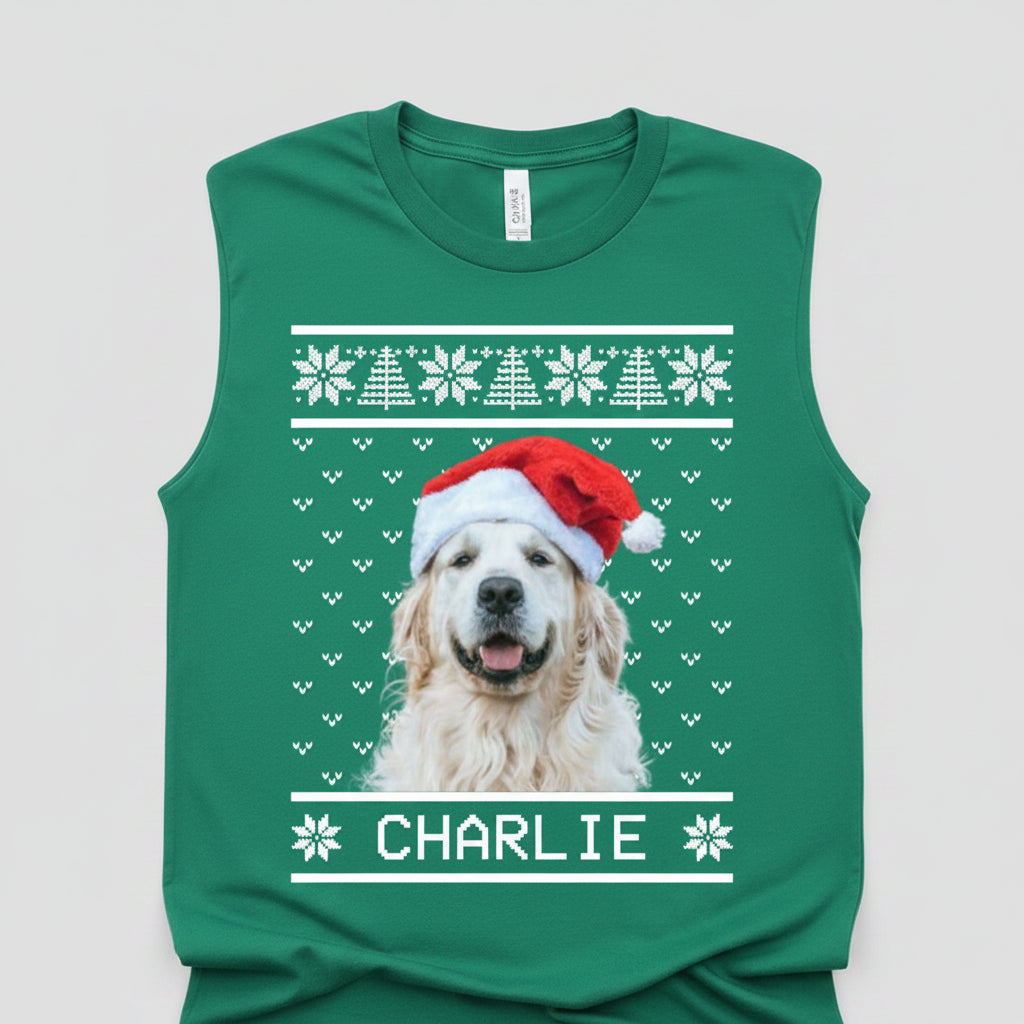 Add your Cat Dog Photo On Sweatshirt, Dog Lover Sweater Chri