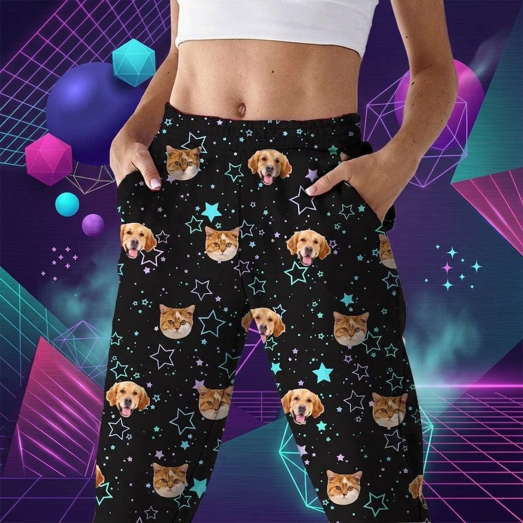 Custom Photo Dog Cat And Face Pajamas
