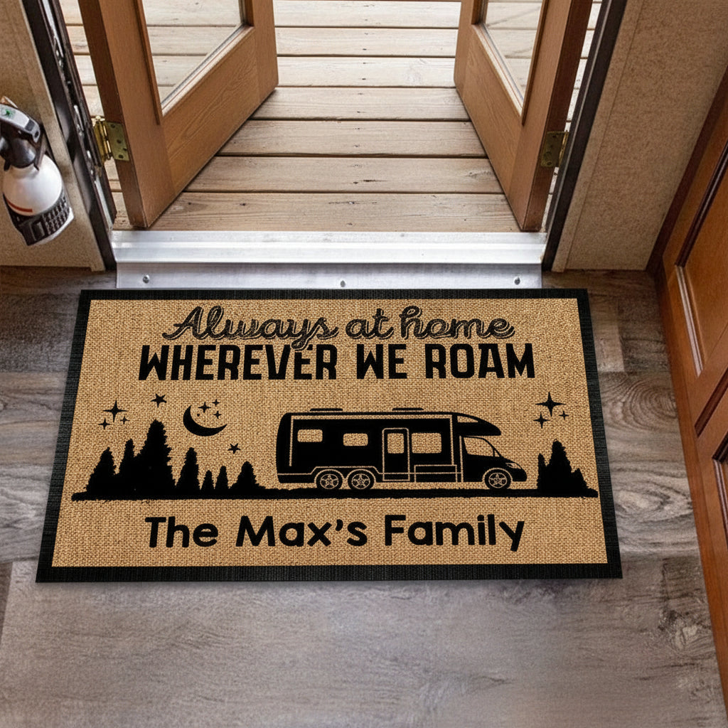 Always At Home Wherever We Roam Camping Doormat, RVs Camper