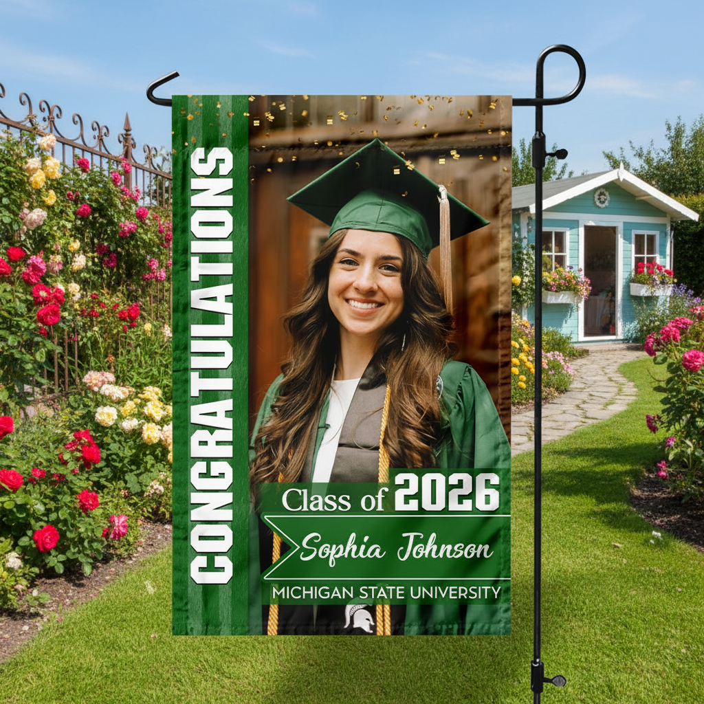Custom Photo Congratulations Class Of 2026 Graduation Garden