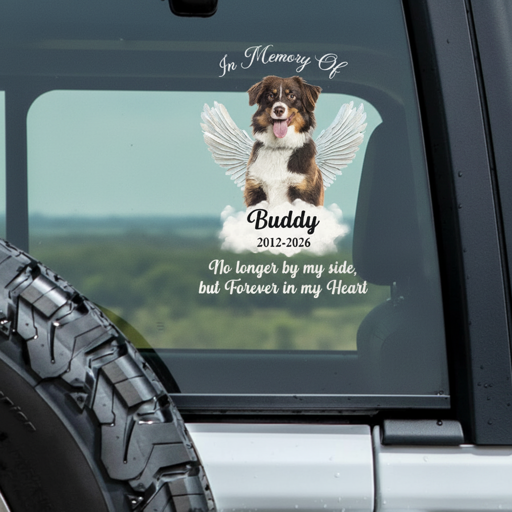 Custom Photo Dog Loss Memorial Car Window Decal Sticker CH07