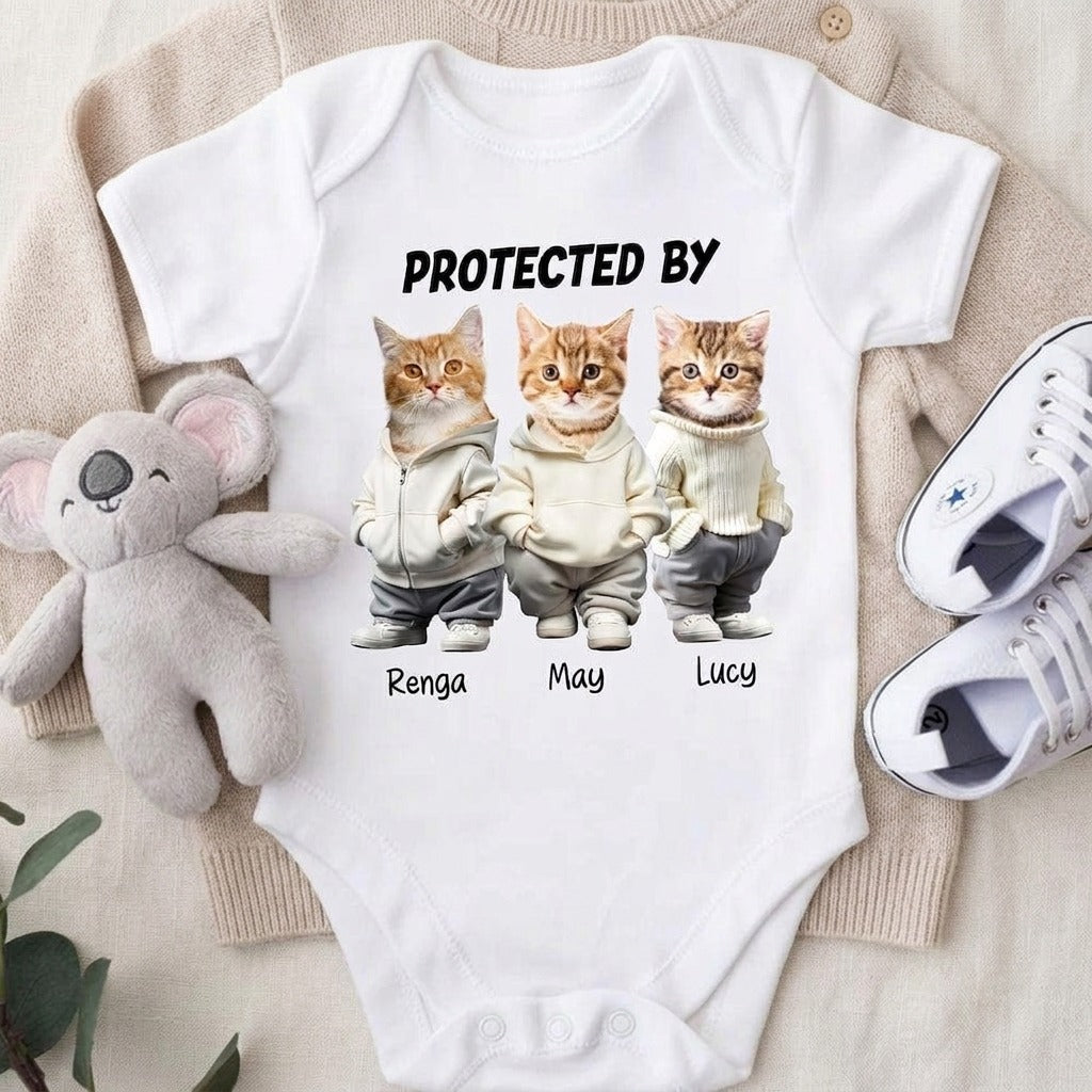Custom Face Cute Dog Unconditional Love In A Furry Baby Onesie Baby Shirt