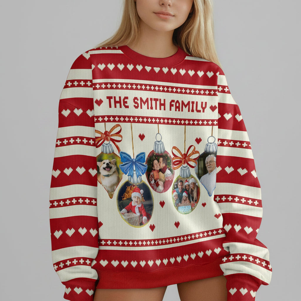 Custom Photo Family Ugly Sweater Gift For Family N304 HA75 8