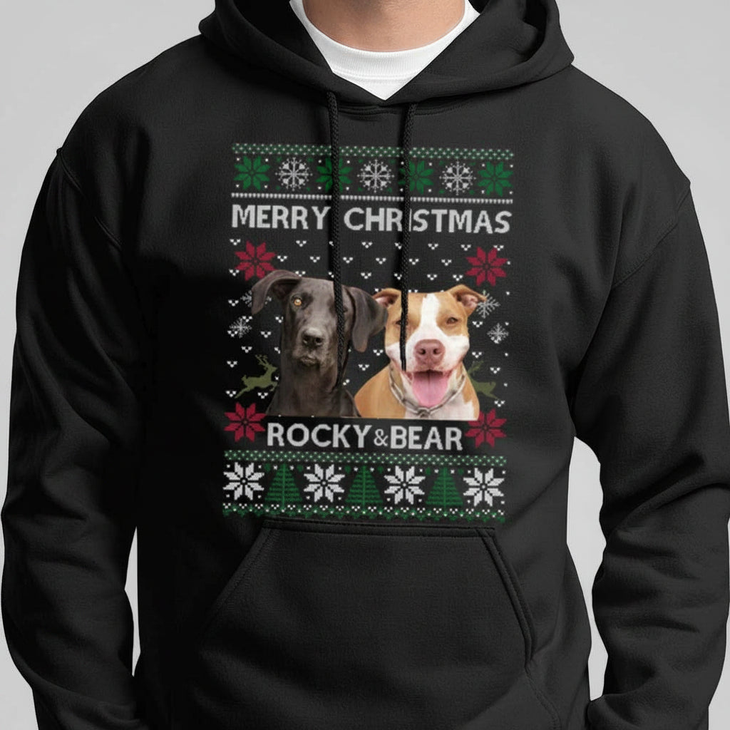 Add Photo Ugly Christmas Ya Filthy Animal Dog Cat Sweatshirt