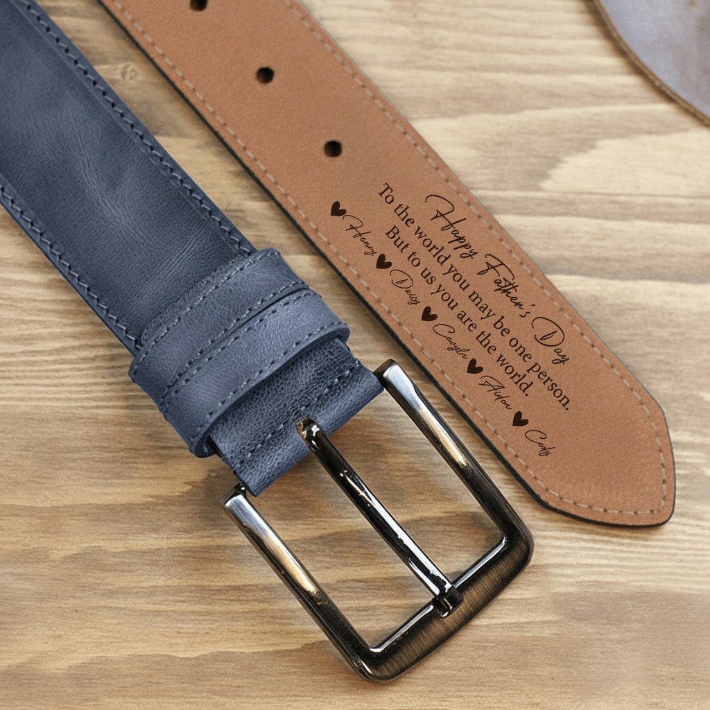 Happy Father's Day Dad To Us You Are The World Belt Personalized Gift