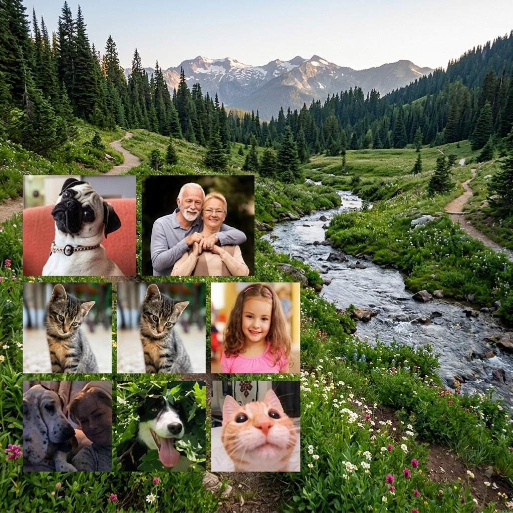 Custom Photo Name Paw Pattern Dog Cat Pajamas