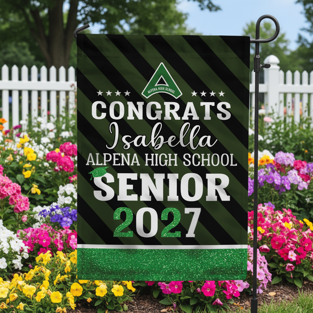 Upload School Logo Class of 2025 Graduation Garden Flag N304