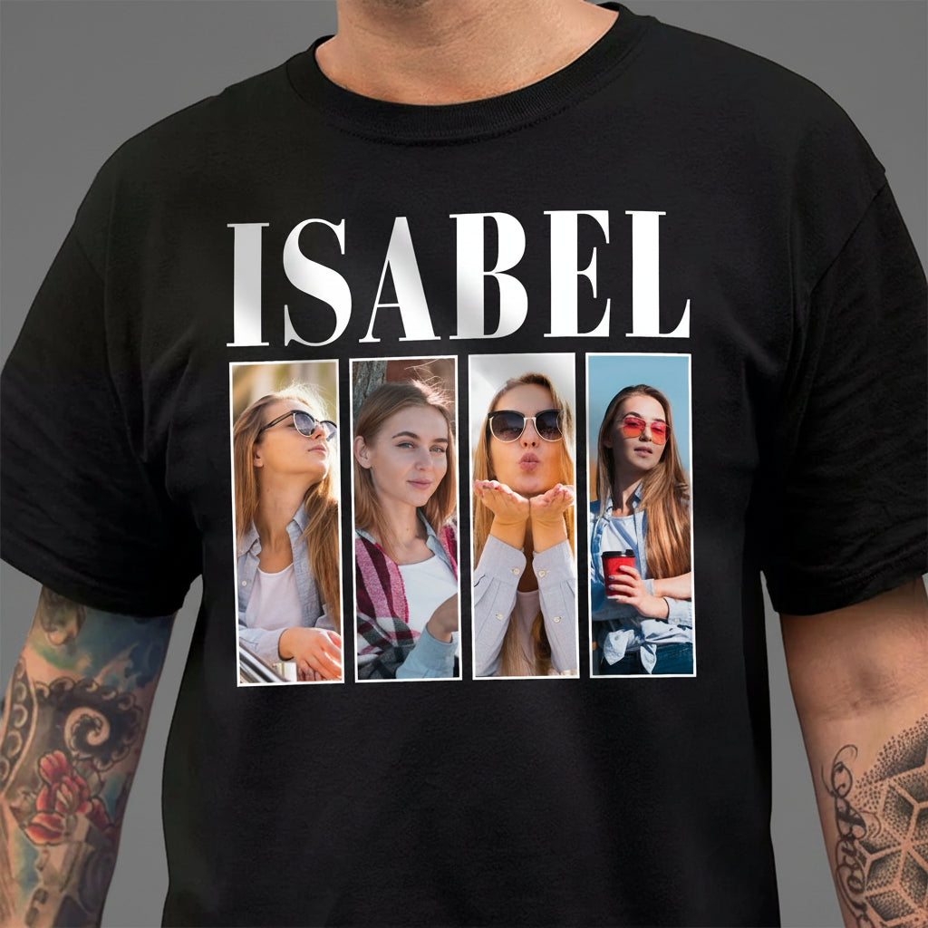 Custom Photo And Name Dog Cat Pets Family Dark Shirt HA75 89