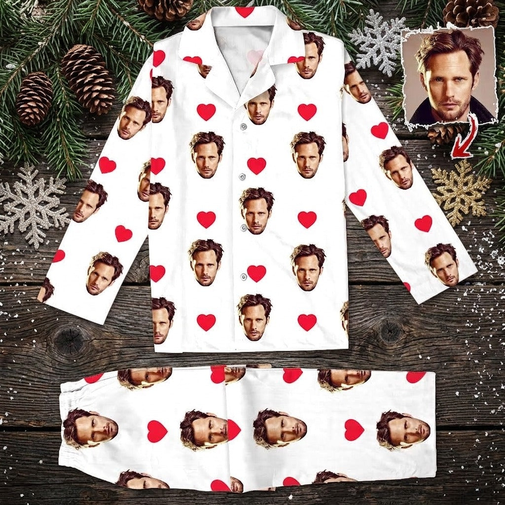 Custom Photo Face And Heart Icon Pajamas