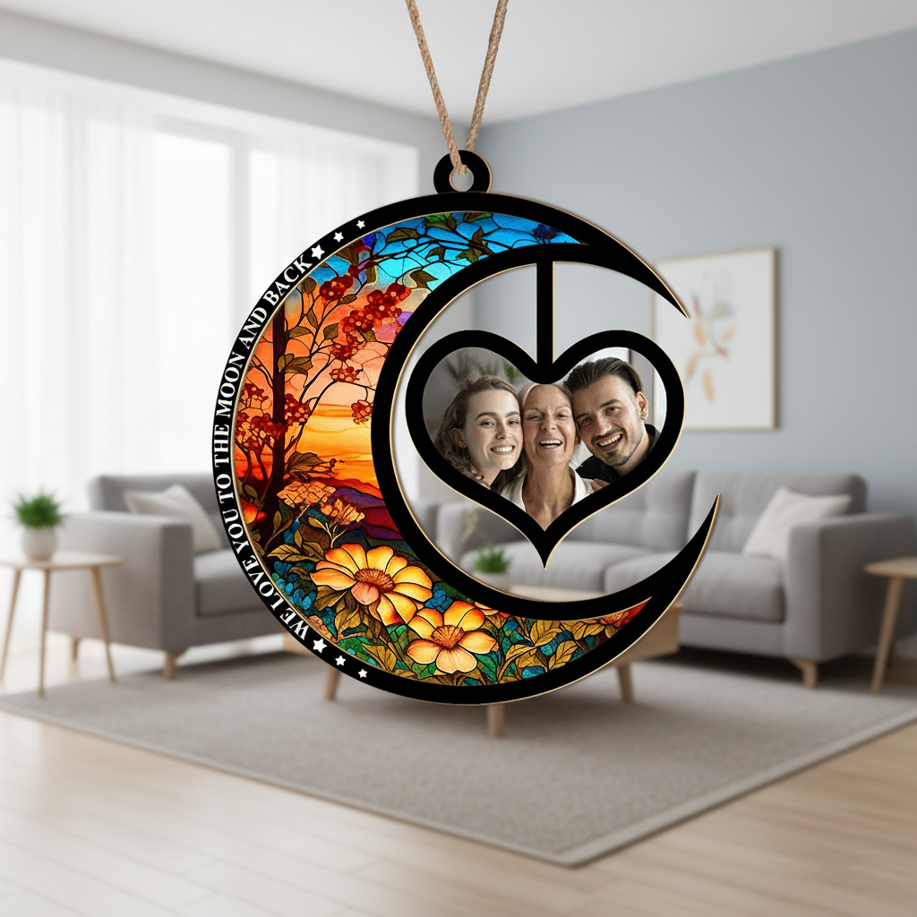 Custom Photo We Love You To The Moon And Back Christmas Sunc