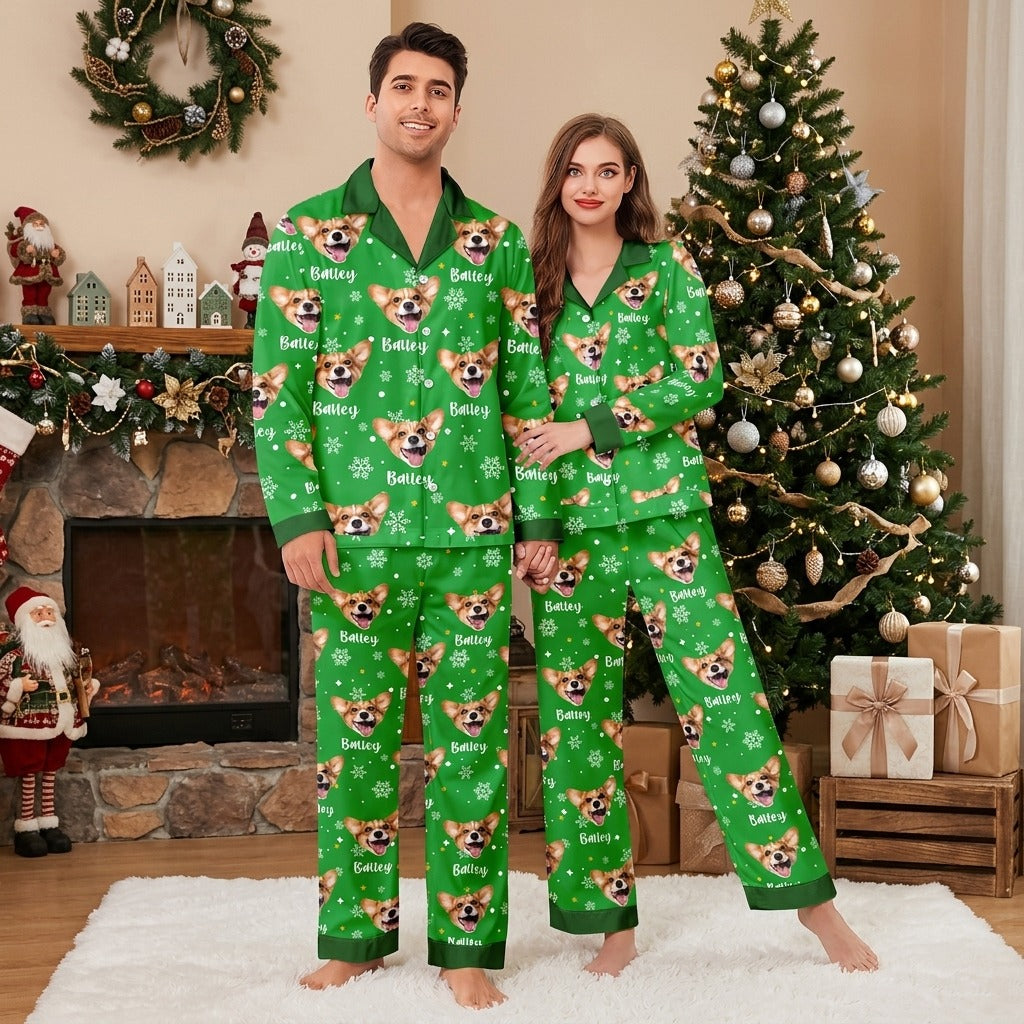 Custom Photo Dog Cat Christmas Pajamas For Pet Lovers