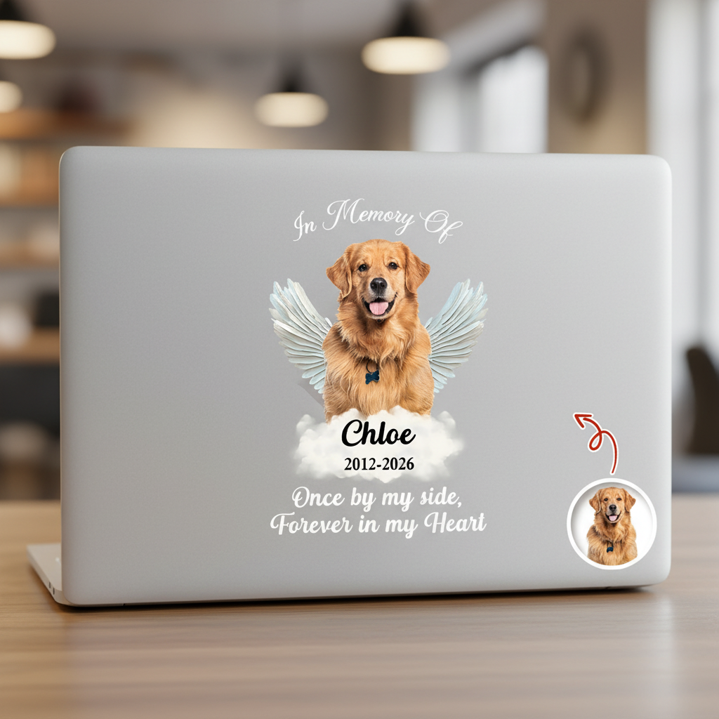 Custom Photo Dog Loss Memorial Car Window Decal Sticker CH07