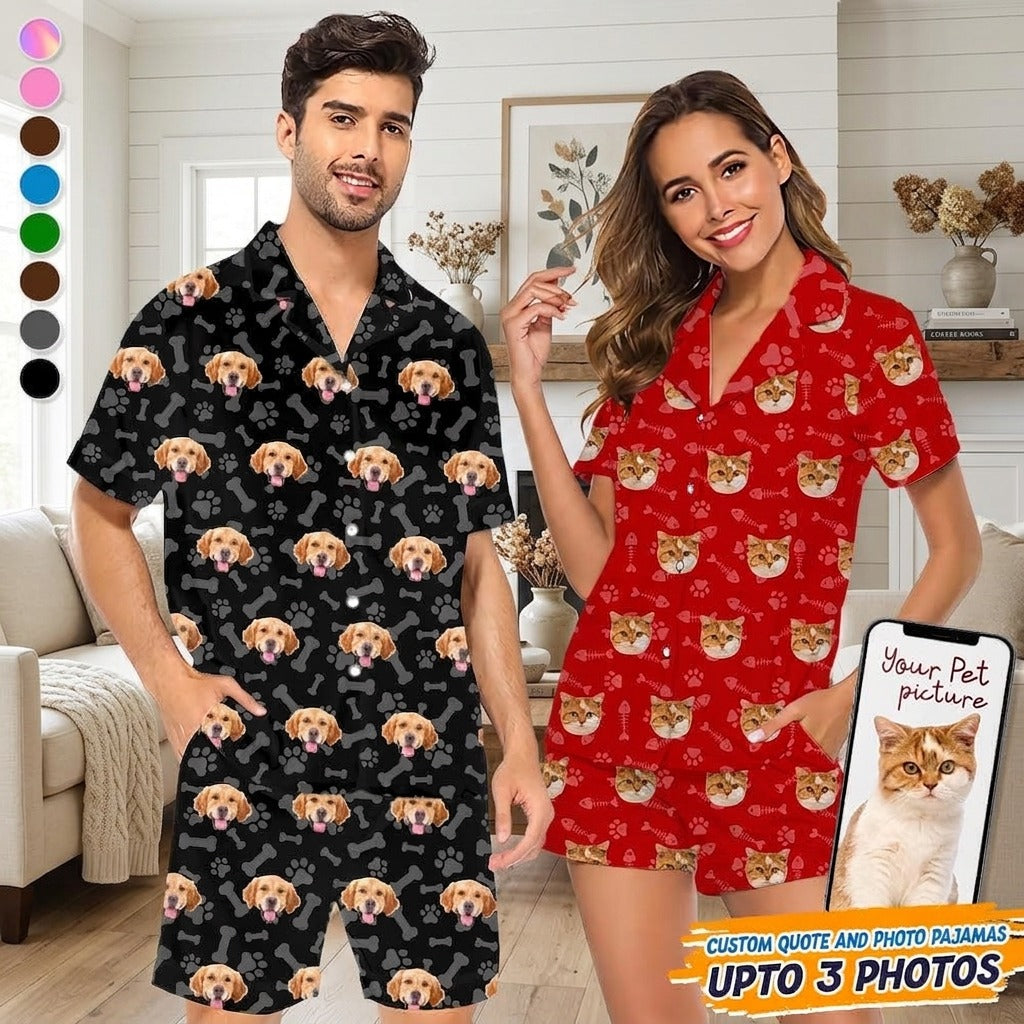 Custom Photo Dog Cat Short Pajamas
