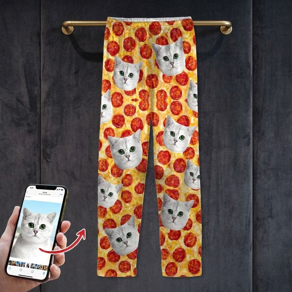 Custom Photo Tie Dye Background Cat Pajamas