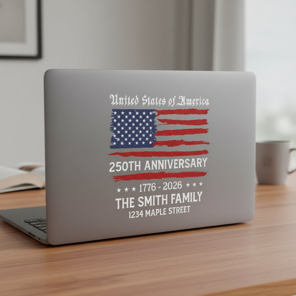 Personalized USA 250th Anniversary Mailbox Decal HO82