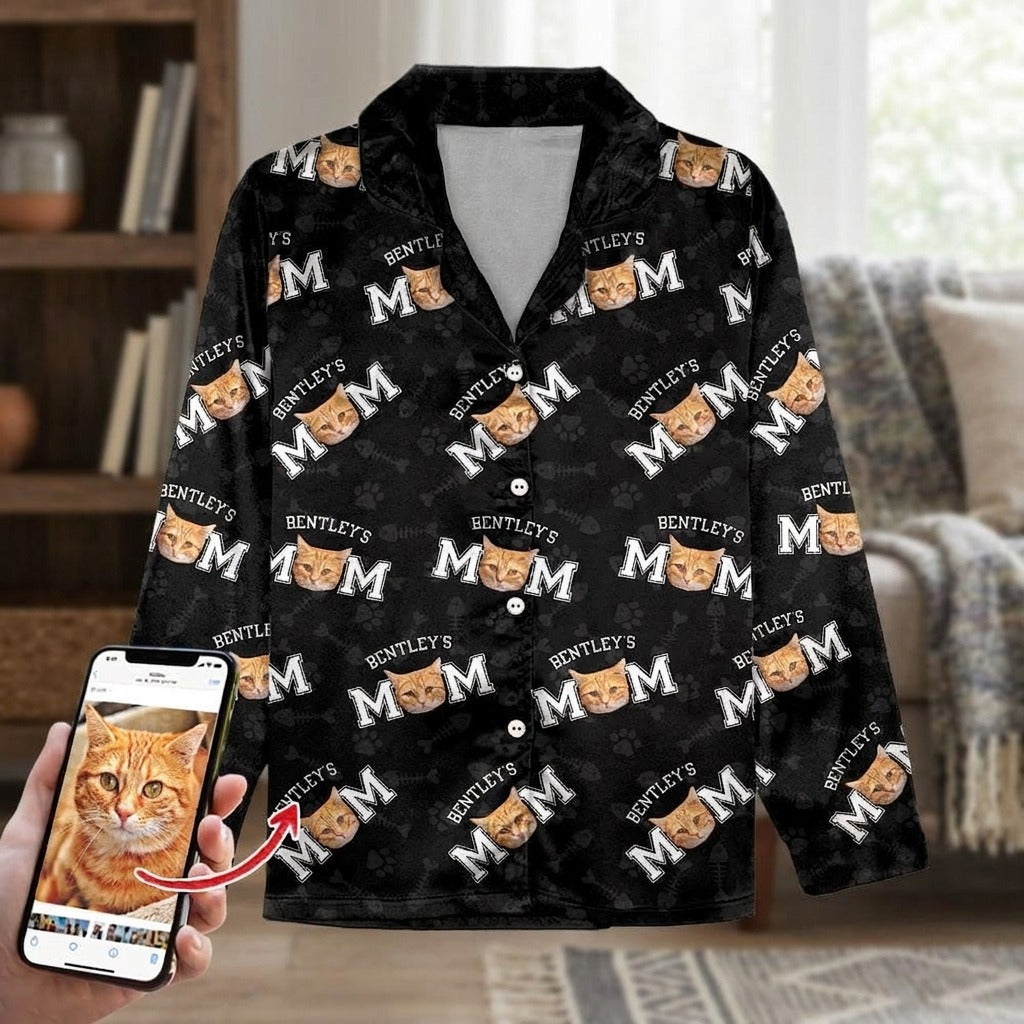 Custom Photo Cat Dad Cat Mom Pajamas