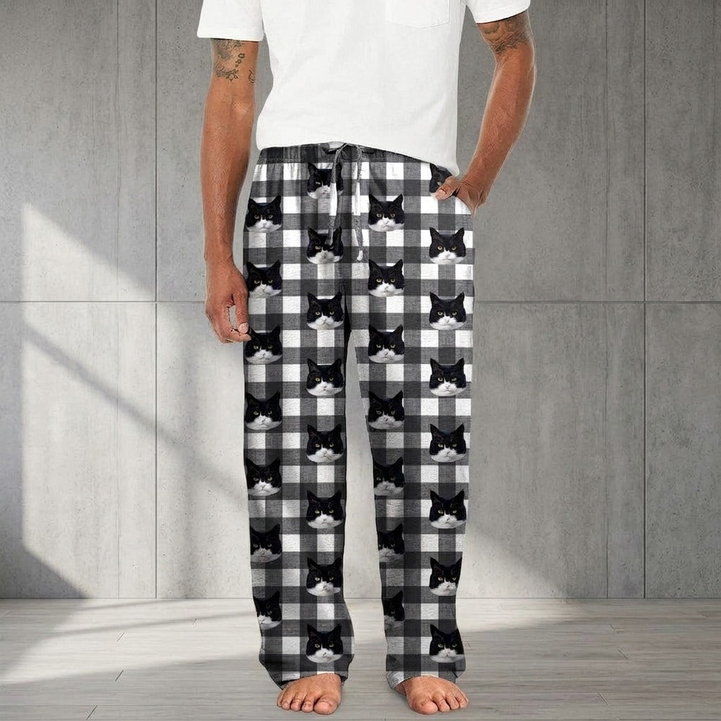 Custom Photo With Christmas Pattern Dog Cat Man's Pants