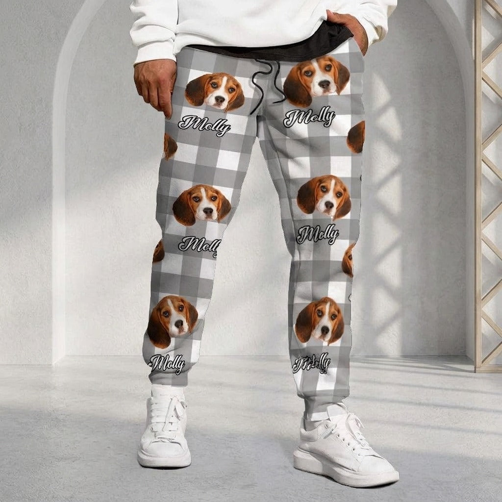 Custom Photo With Colorful Background For Dog Lovers Sweatpants