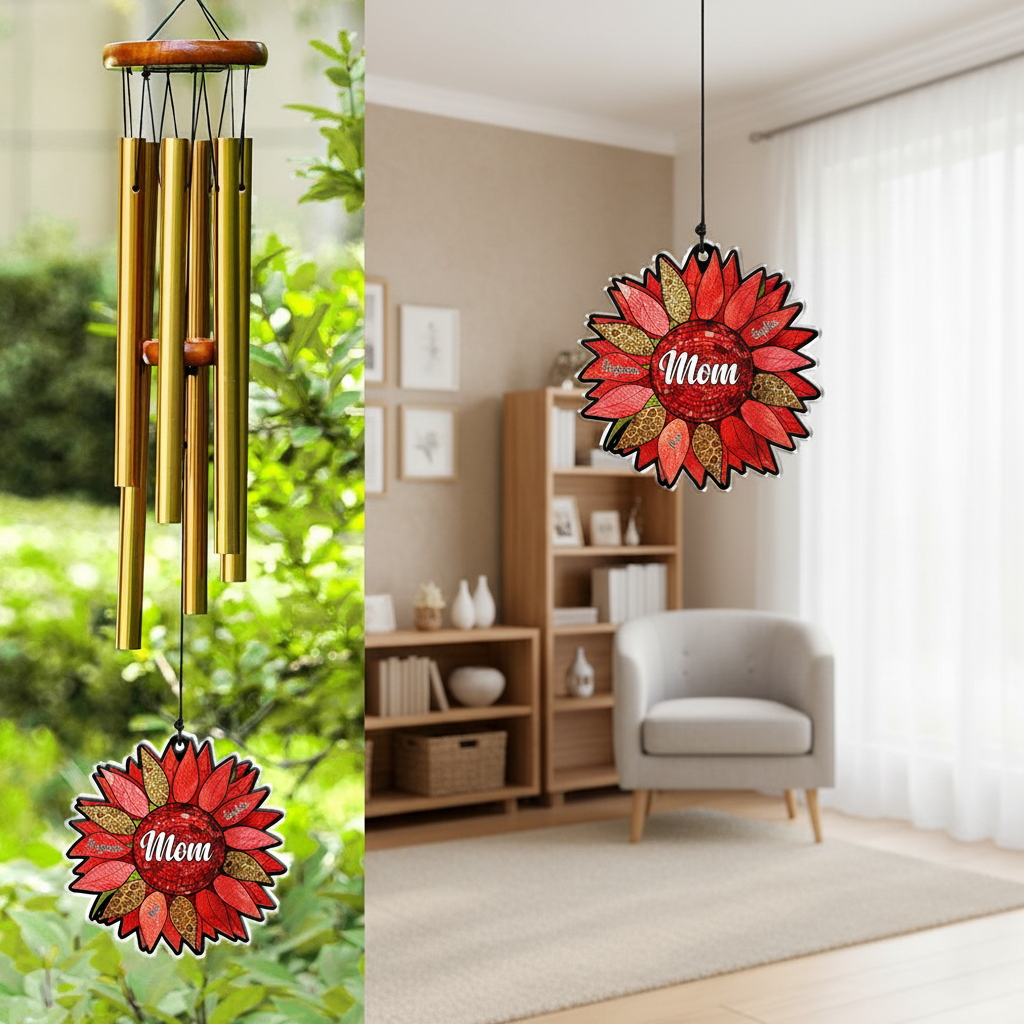 Personalized Name Nana Auntie Mom Family Sunflower Acrylic W