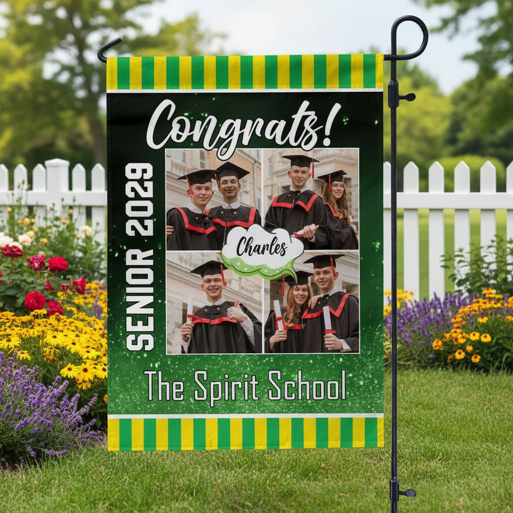 Custom Photo Congrats Graduation Garden Flag TA29