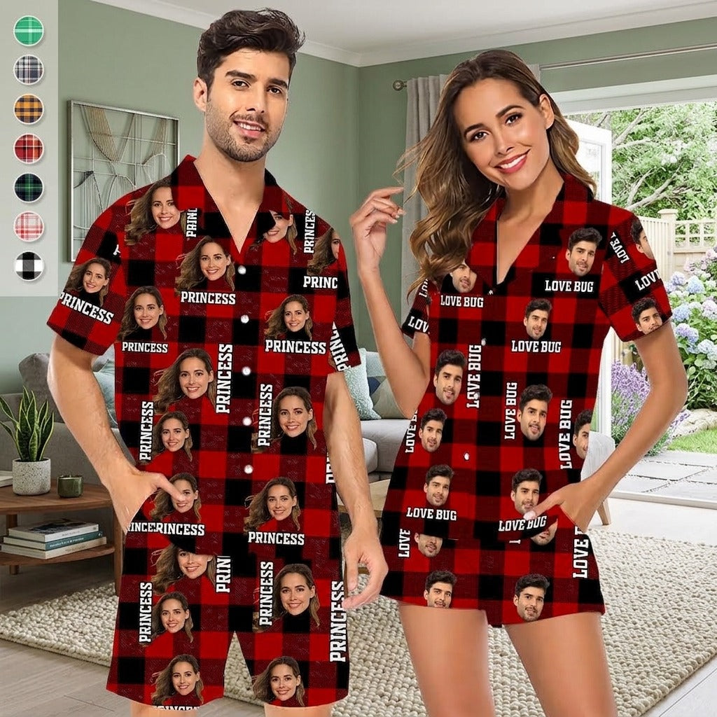 Custom Photo Name Dog Cat Short Pajamas