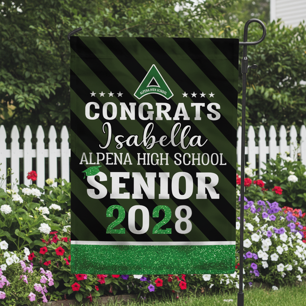 Upload School Logo Class of 2025 Graduation Garden Flag N304