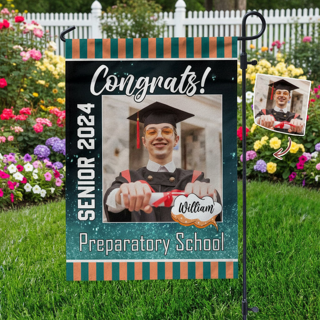Custom Photo Congrats Graduation Garden Flag TA29