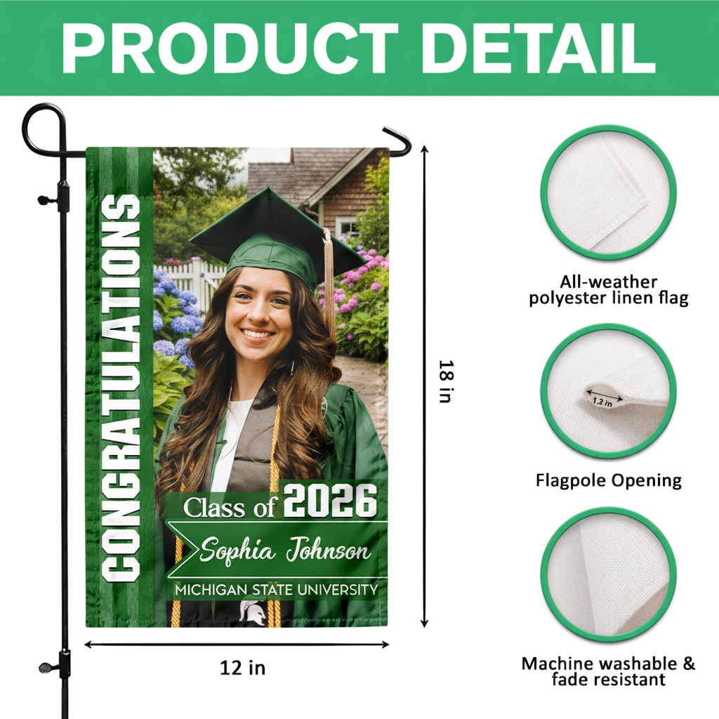 Custom Photo Congratulations Class Of 2026 Graduation Garden