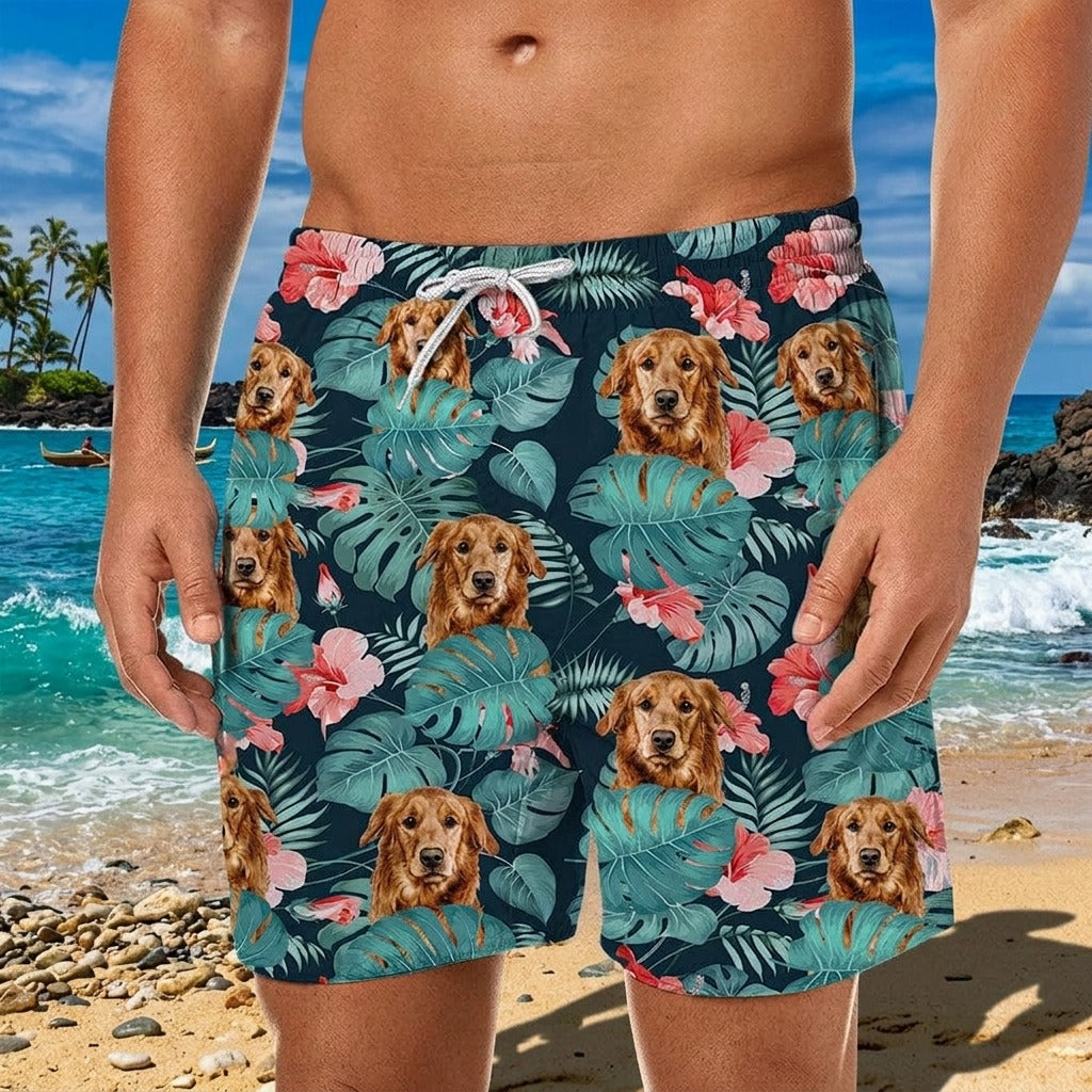 Personalized Beach Short Upload Photo Dog Cat For Men 888378