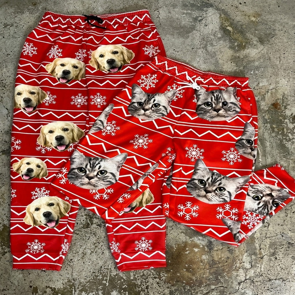 Custom Cat Photo With Colorful Background Sweatpants
