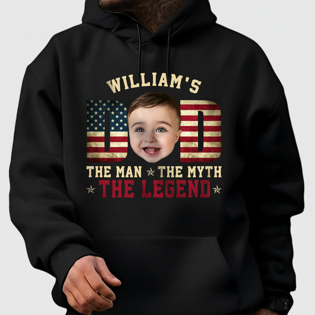 Custom Kid Photo - Dad, The Man The Myth The Legend Dad Shir