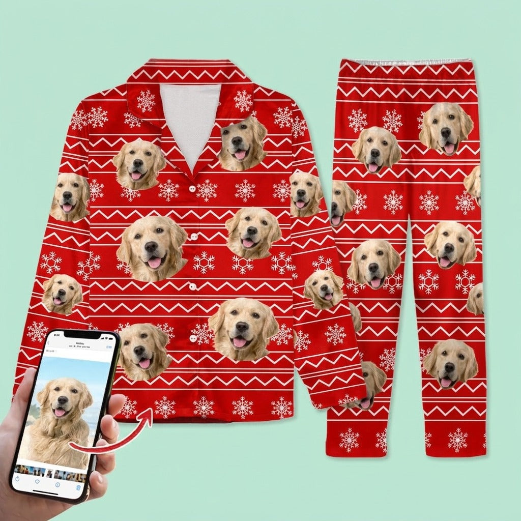 Custom Dog Photo Christmas Pajamas