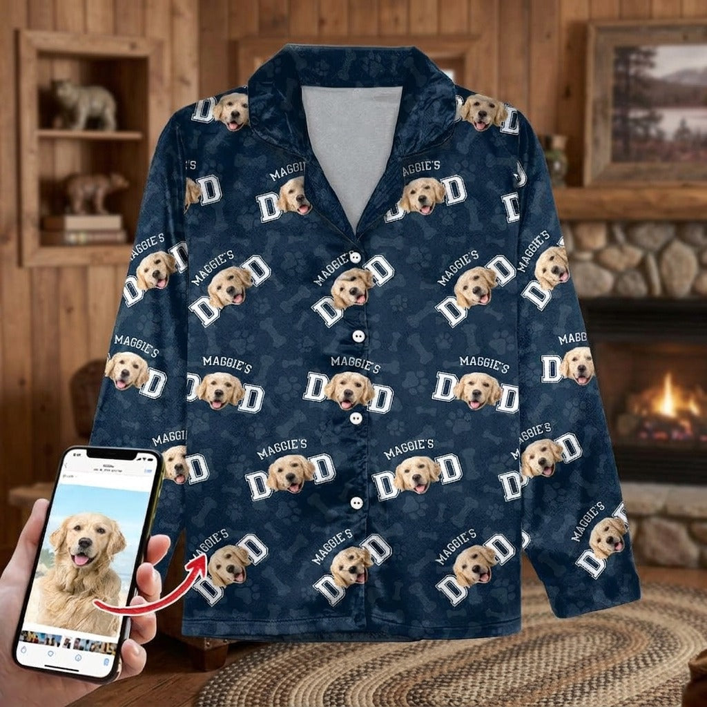 Custom Photo Dog Dad Dog Mom Pajamas