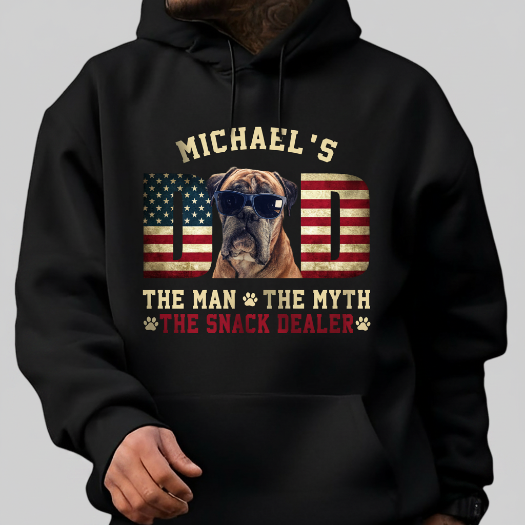 Custom Photo Dog - Dog's Dad The Man The Myth The Dealer Ame