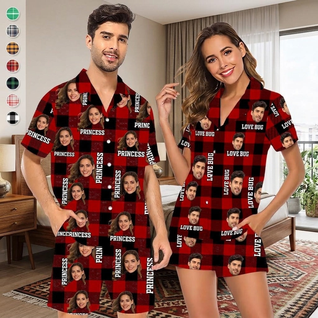 Custom Photo Name Dog Cat Short Pajamas
