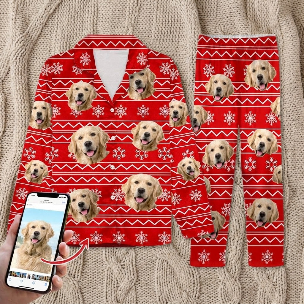 Custom Photo Christmas Dog Pajamas