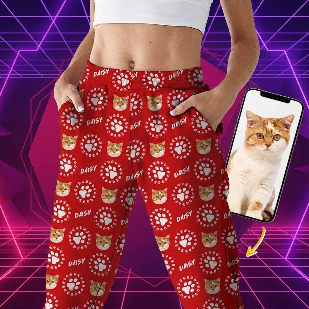 Custom Photo Dog Cat Paw Pajamas
