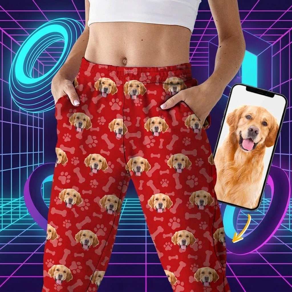 Custom Face Dog Cat Pants Christmas Gift
