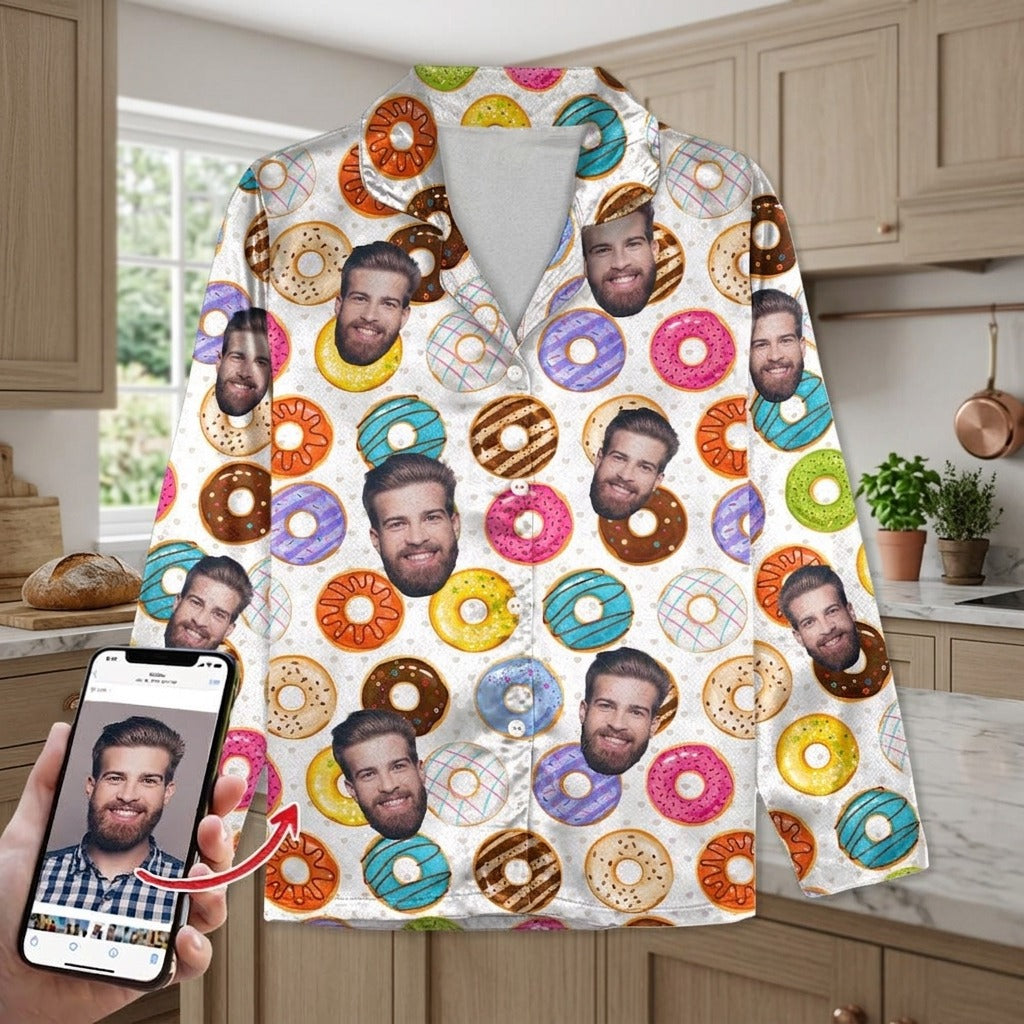 Custom Photo Tie Dye Background For Christmas Pajamas