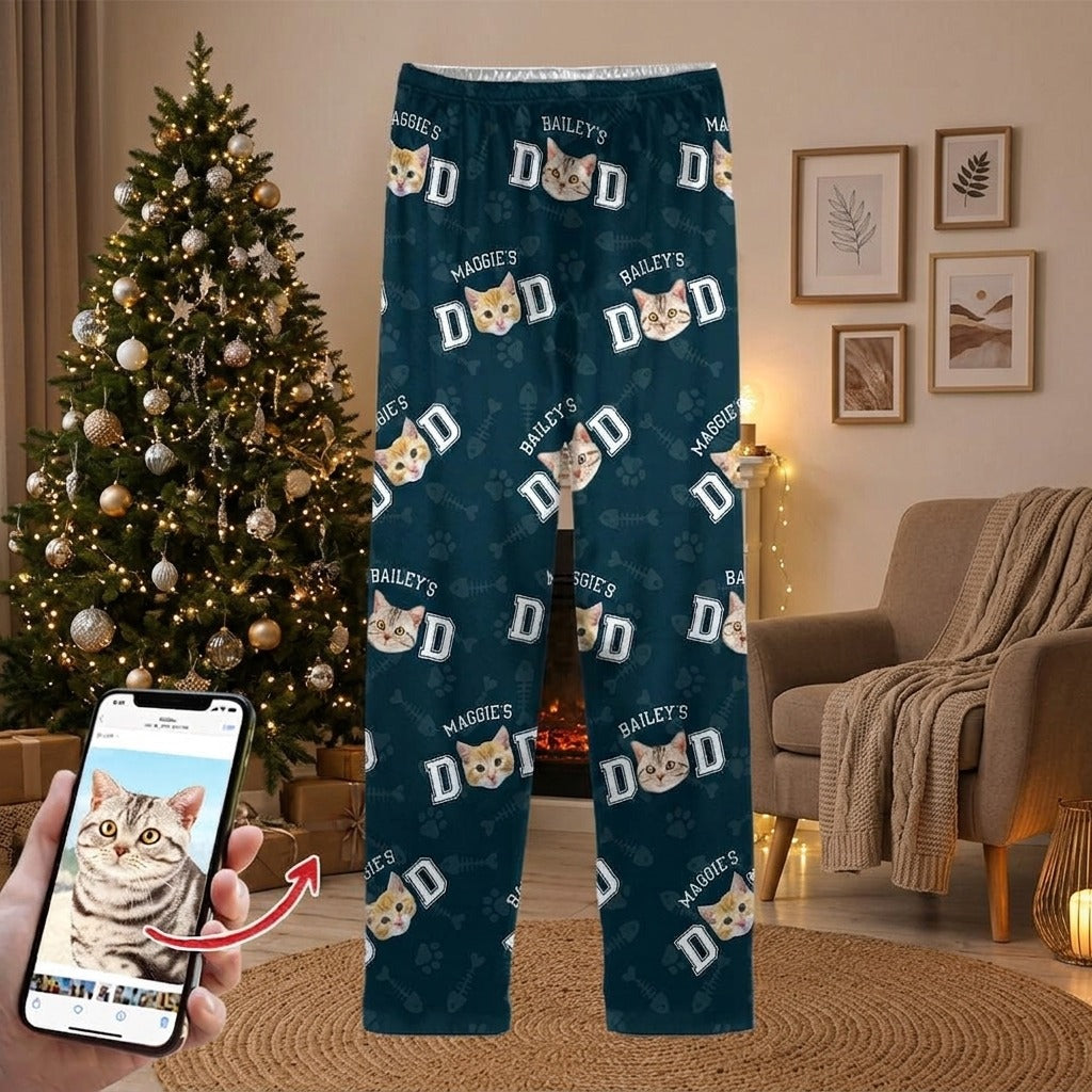 Custom Photo Cat Dad Cat Mom Pajamas