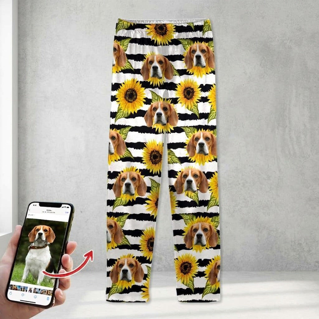 Custom Photo With Sunflower Pattern Dog Cat Pajamas T368