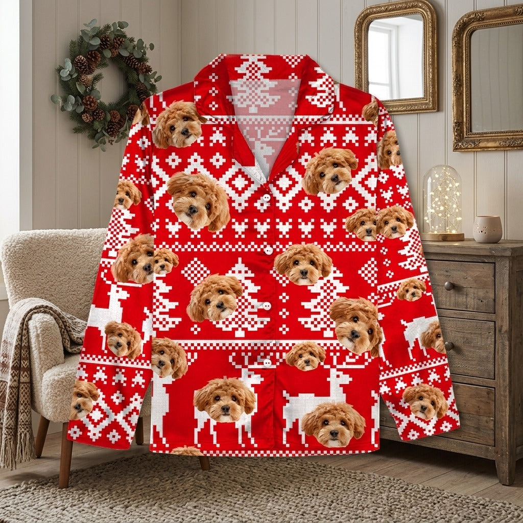 Custom Puppy Photo Pajamas For Dog Dad Dog Mom