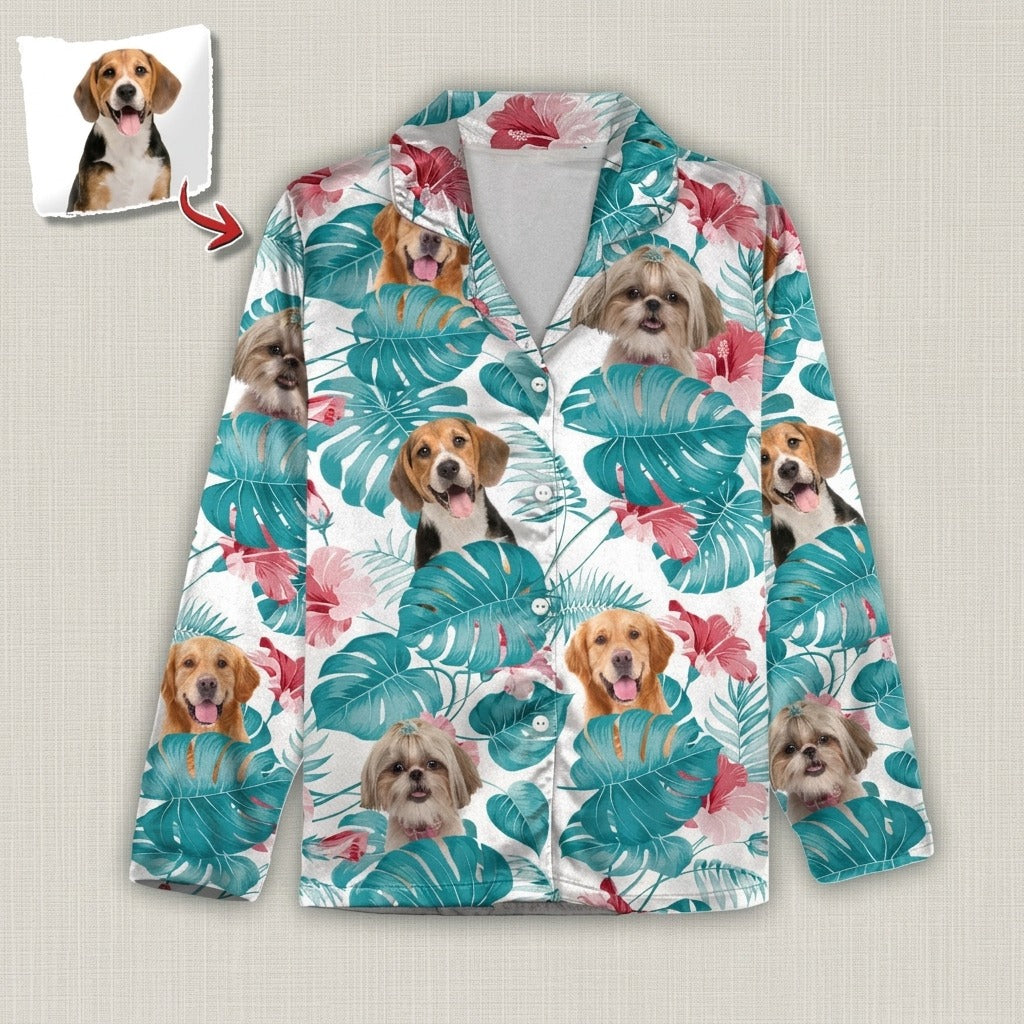Custom Photo Dog and Cat Pajamas Christmas T286