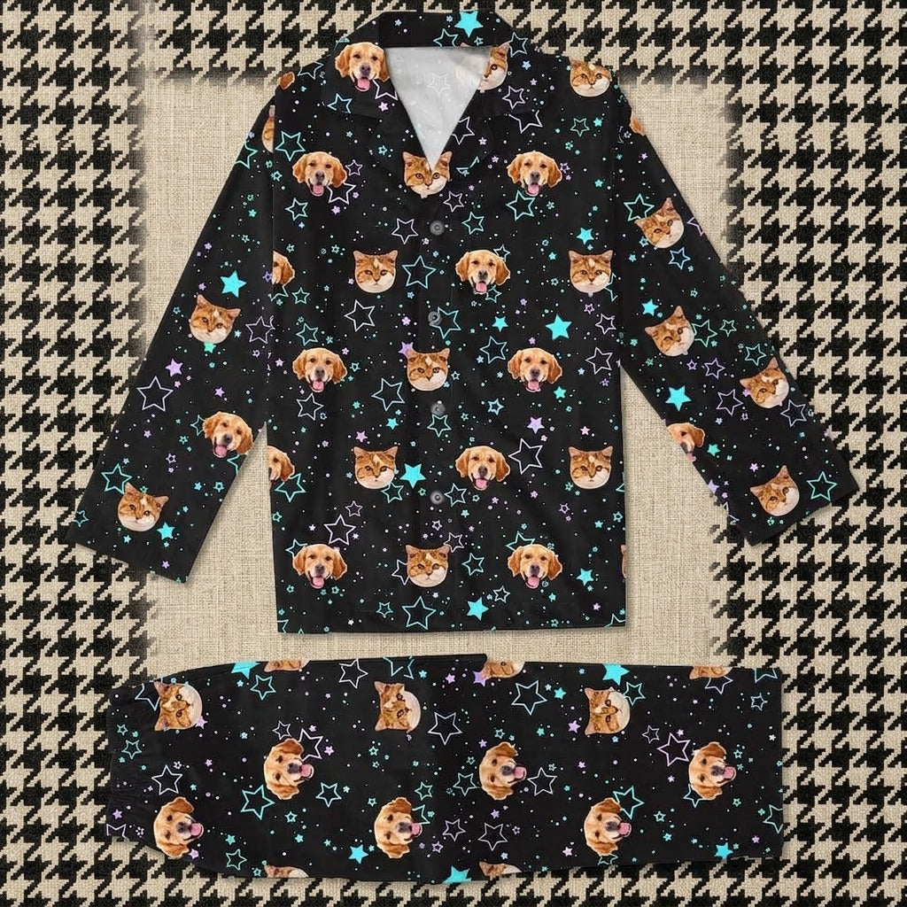 Custom Photo Dog Cat And Face Pajamas