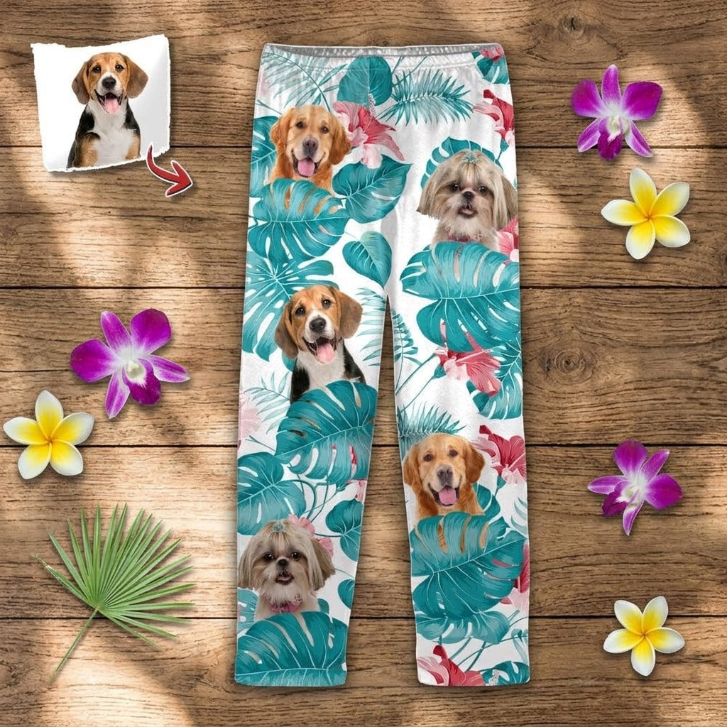 Custom Photo Dog and Cat Pajamas Christmas T286