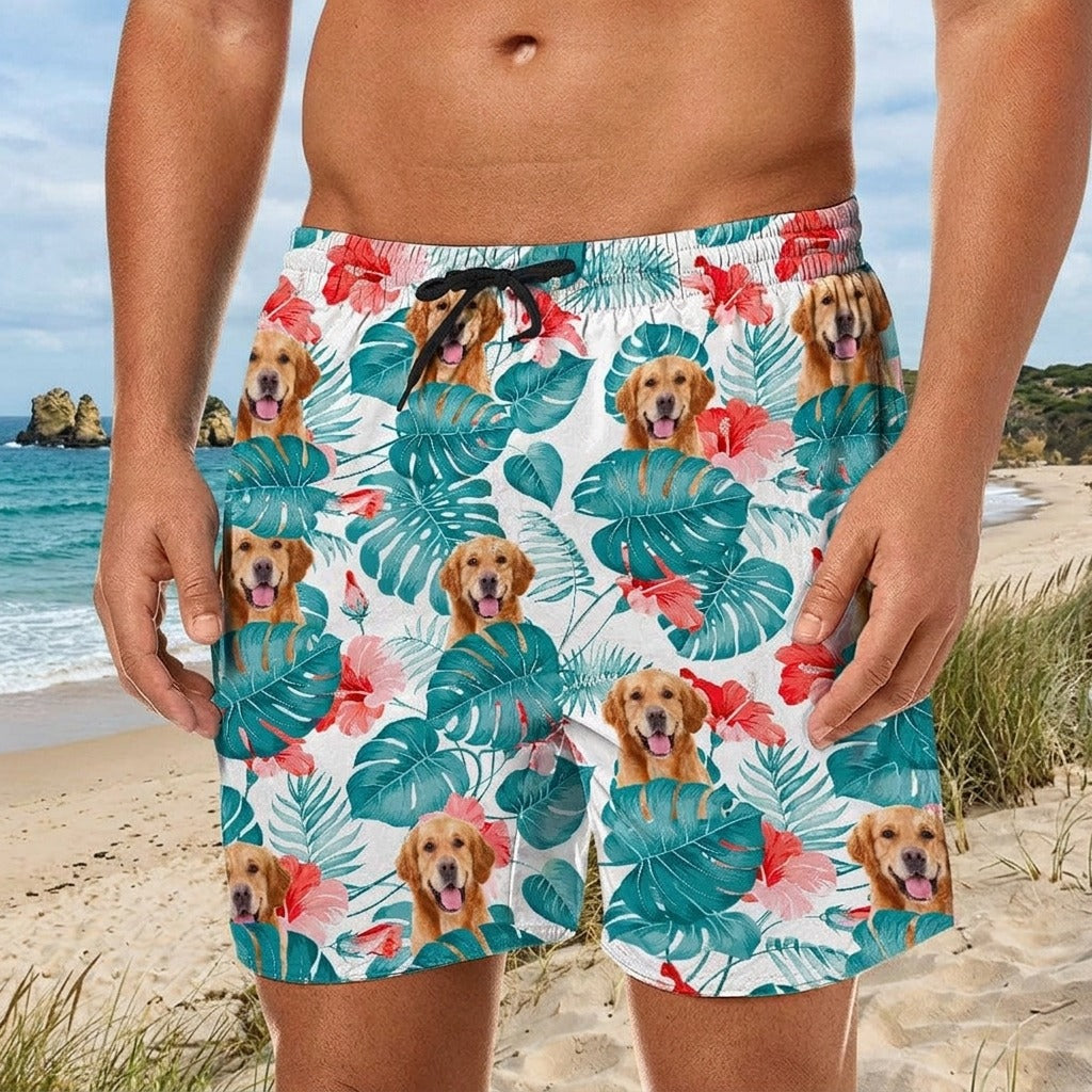 Personalized Beach Short Upload Photo Dog Cat For Men 888378
