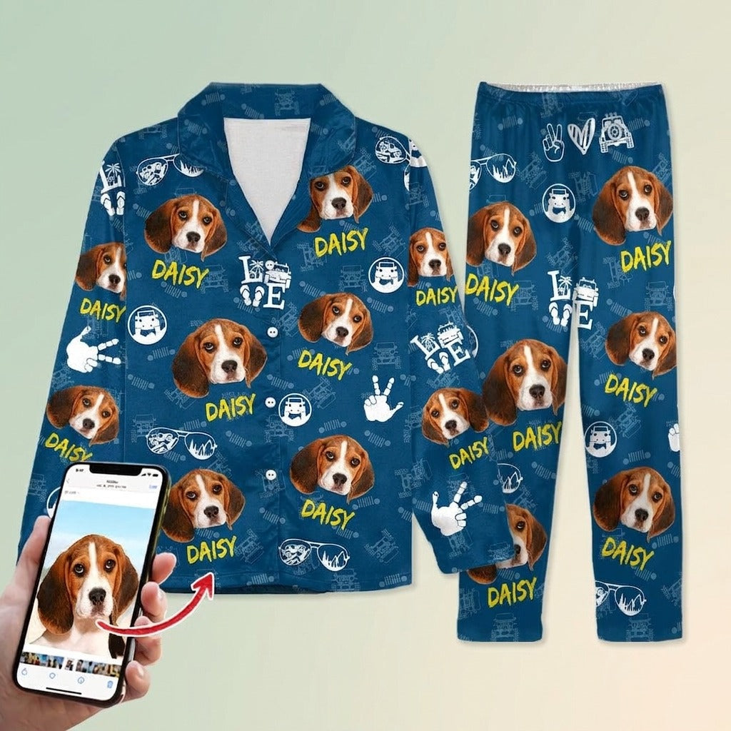 Custom Dog Cat Photo Offroad Pajamas