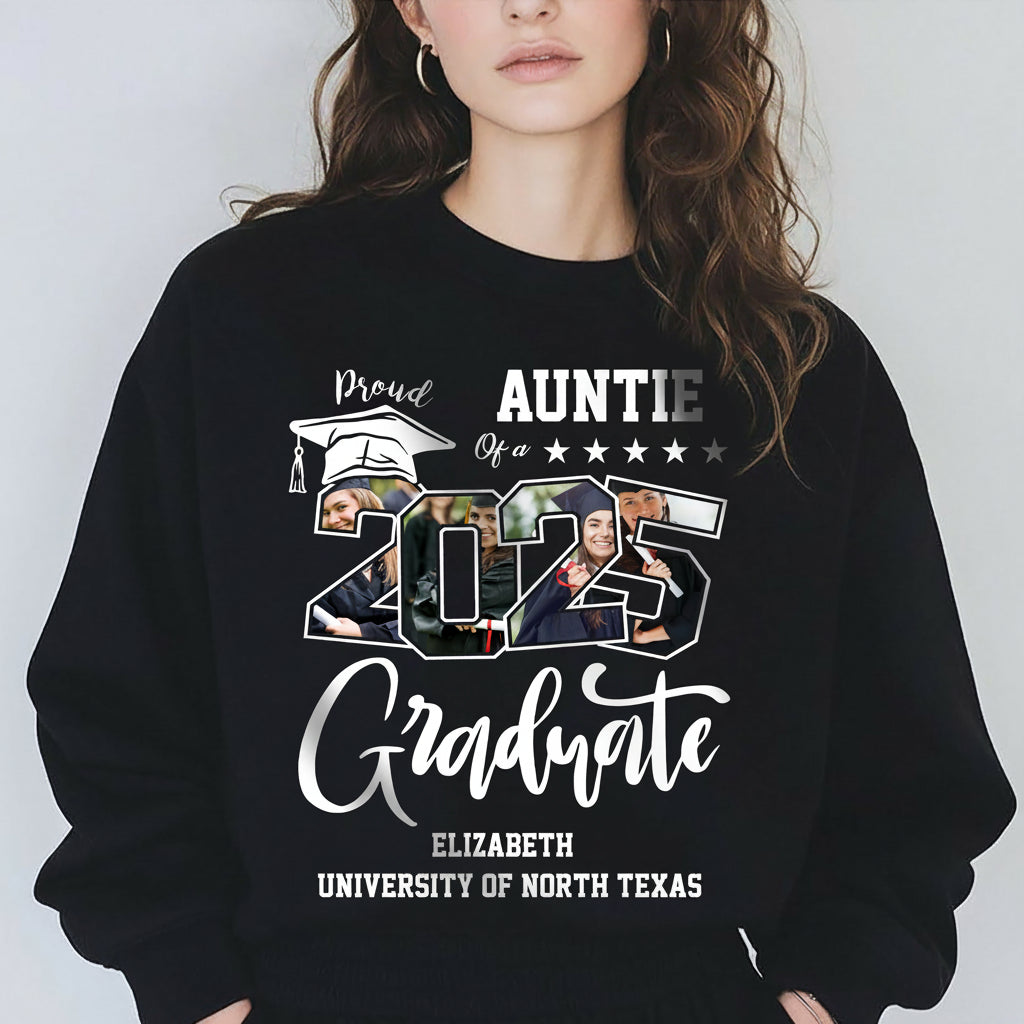 Custom Photo Proud Family Of A Graduate Graduation Dark Shir